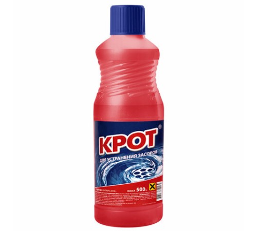 Средство для прочистки канализационных труб 500 мл КРОТ, 4000018