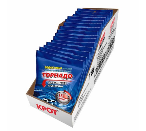 Средство для прочистки канализационных труб в гранулах 70 г, КРОТ 