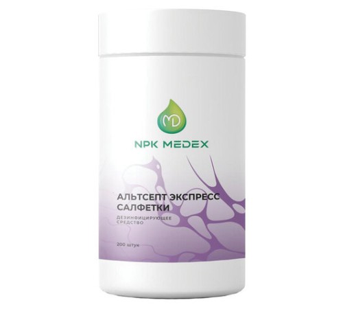 Дезинфицирующие салфетки влажные 200 шт., АЛЬТСЕПТ ЭКСПРЕСС, для обработки рук и поверхностей
