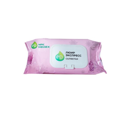 Дезинфицирующие салфетки влажные 100 шт., ЛЮИР ЭКСПРЕСС, для обработки рук и поверхностей