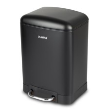 Ведро мусорное с педалью 6 л, крышка с доводчиком, черное матовое, металл, LAIMA ULTRA, 701564