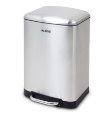 Ведро мусорное с педалью 12 л, крышка с доводчиком, стальное, БЕЗ ОТПЕЧАТКОВ, LAIMA ULTRA, 701568