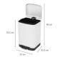 Ведро мусорное с педалью 6 л, крышка с доводчиком, белое матовое, металл, LAIMA ULTRA, 701569