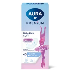 Прокладки женские ежедневные 40 шт., AURA Premium ультратонкие LIGHT, 13124