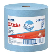 Протирочный нетканый материал KIMBERLY-CLARK Wypall X60, 1100 листов в рулоне, 31,5х34 см, голубой, 34965