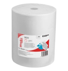 Протирочный нетканый материал KIMBERLY-CLARK Wypall X60, 650 листов в рулоне, 42х38 см, белый, 8349