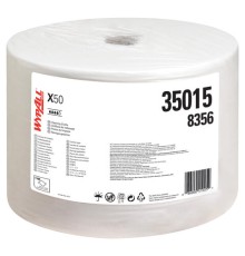 Протирочный нетканый материал KIMBERLY-CLARK Wypall X50, 1100 листов в рулоне, 24,9х34 см, белый, 8356