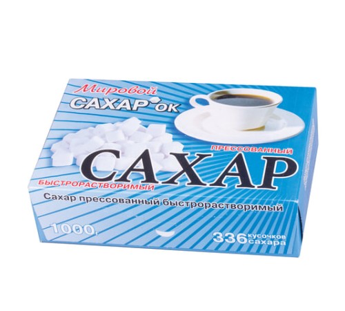 Сахар-рафинад 1 кг (336 кусочков, размер 12х14х15 мм), 500286