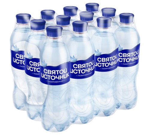 Вода ГАЗИРОВАННАЯ питьевая СВЯТОЙ ИСТОЧНИК 0,5 л