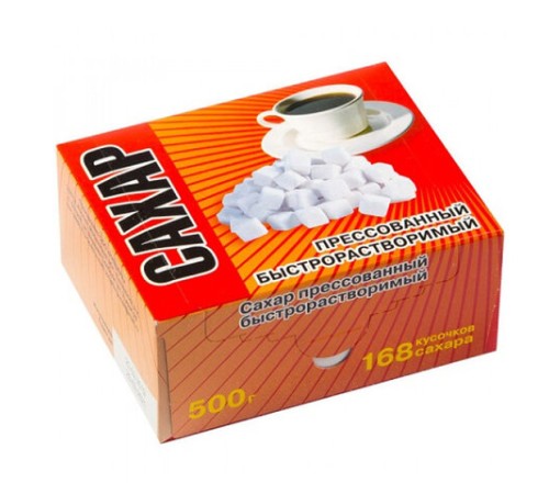 Сахар-рафинад 0,5 кг (168 кусочков, размер 12х14х15 мм), 500347