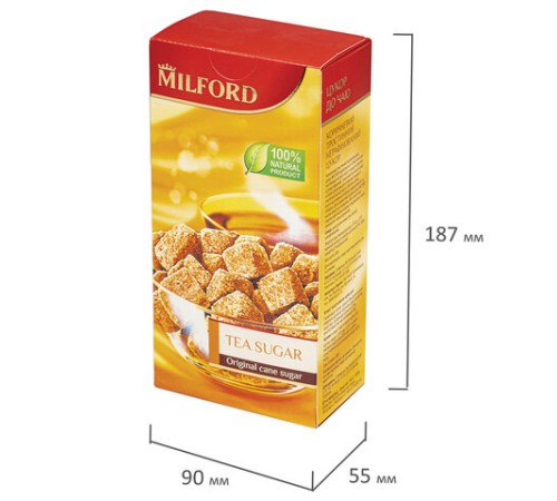 Сахар кусковой тростниковый MILFORD 0,5 кг, 979