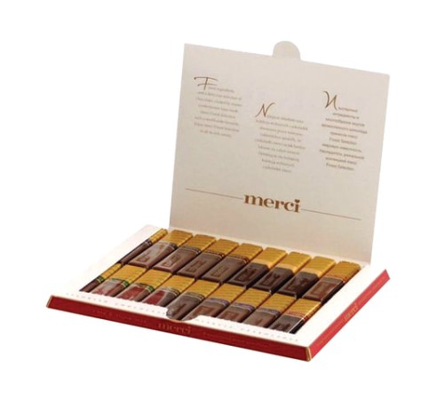 Конфеты MERCI ассорти из молочного и темного шоколада, 250 г, ГЕРМАНИЯ, 015409-35
