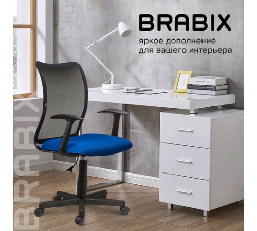 Кресло BRABIX "Spring MG-307", с подлокотниками, комбинированное синее/черное TW, 531404 Кресло BRABIX "Spring MG-307", с подлокотниками, комбинированное синее/черное TW, 531404
