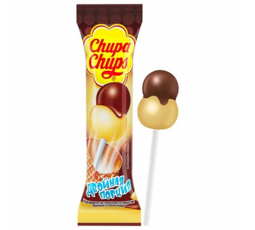 Карамель CHUPA CHUPS (Чупа-Чупс) двойная порция, ассорти 3-х вкусов, 17 г, 58787