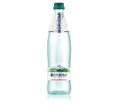 Вода ГАЗИРОВАННАЯ минеральная BORJOMI 0,33 л, стеклянная бутылка