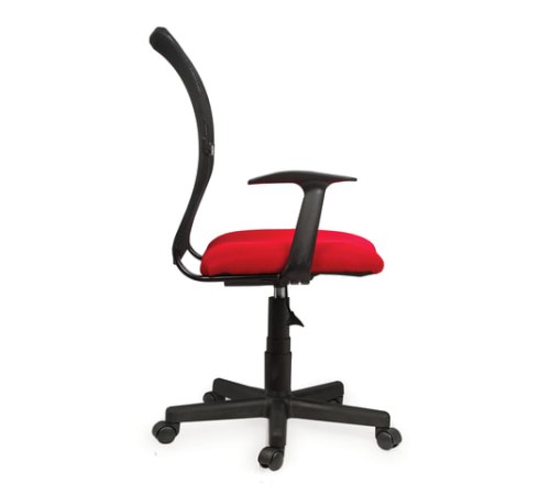 Кресло BRABIX "Spring MG-307", с подлокотниками, комбинированное красное/черное TW, 531405