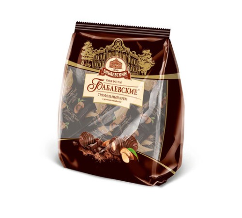 Конфеты шоколадные БАБАЕВСКИЙ, с трюфельным кремом, 200 г, пакет, ББ16456