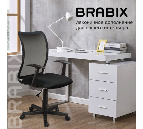 Кресло BRABIX "Spring MG-307", с подлокотниками, черное TW, 531406 Кресло BRABIX "Spring MG-307", с подлокотниками, черное TW, 531406