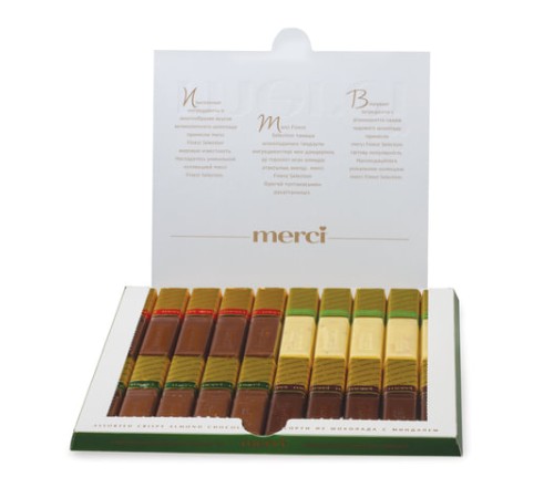 Конфеты MERCI ассорти из шоколада с миндалем, 250 г, ГЕРМАНИЯ, 014457-20