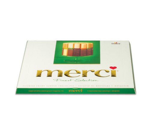Конфеты MERCI ассорти из шоколада с миндалем, 250 г, ГЕРМАНИЯ, 014457-20