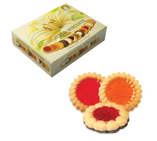 Печенье SANTA BAKERY, ассорти 12 видов, сдобное, 750 г, картонная коробка