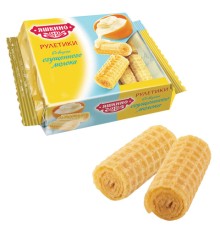 Вафельные рулетики ЯШКИНО со вкусом сгущенного молока, 160 г, КВ341
