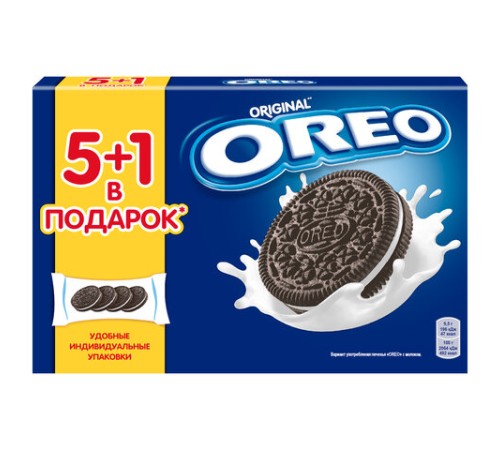 Печенье OREO с какао и начинкой с ванильным вкусом, 228 г, 9001068