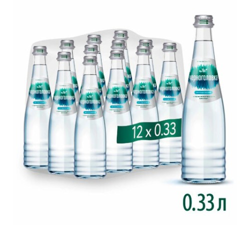 Вода негазированная минеральная ЧЕРНОГОЛОВКА, 0,33 л, стеклянная бутылка