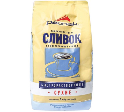 Сливки сухие быстрорастворимые 1000 г (~ 400 порций), РАСПАК, 11224