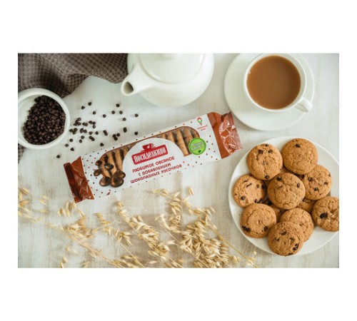 Печенье овсяное ПОСИДЕЛКИНО с шоколадными кусочками, 310 г, 51321450