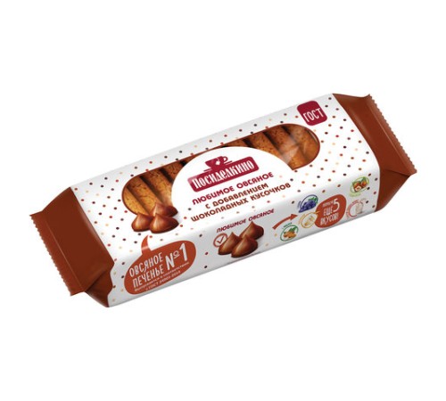 Печенье овсяное ПОСИДЕЛКИНО с шоколадными кусочками, 310 г, 51321450