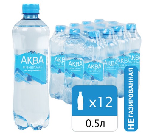 Вода негазированная питьевая AQUA MINERALE 0,5 л, 340038166