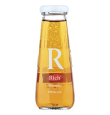 Сок RICH (Рич) 0,2 л, яблоко, подходит для детского питания, стеклянная бутылка, 1658301