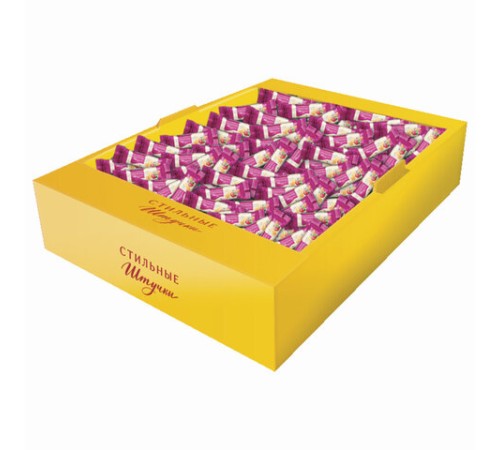 Конфеты СТИЛЬНЫЕ ШТУЧКИ нуга с клюквой и орехами, гофрокороб 2 кг, 2488