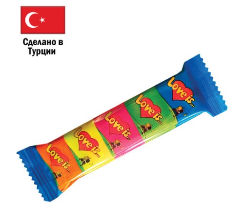 Жевательная резинка LOVE IS ассорти вкусов, 21 г (5 штук по 4,2 г), 70471