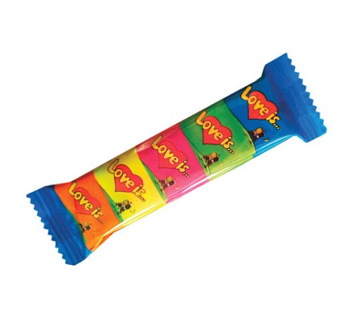 Жевательная резинка LOVE IS ассорти вкусов, 21 г (5 штук по 4,2 г), 70471