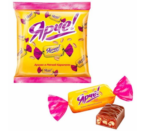 Конфеты шоколадные ЯРЧЕ! с арахисом и мягкой карамелью, 500 г, НК556