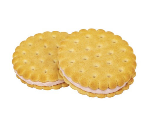 Печенье-сэндвич затяжное ЯШКИНО с начинкой из клубничного крема, гофрокороб 3,4 кг, МП421