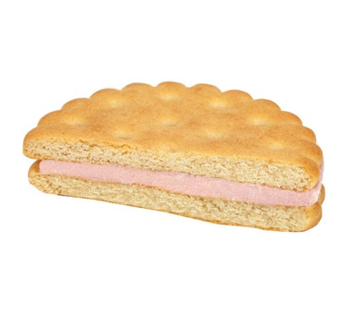 Печенье-сэндвич затяжное ЯШКИНО с начинкой из клубничного крема, гофрокороб 3,4 кг, МП421