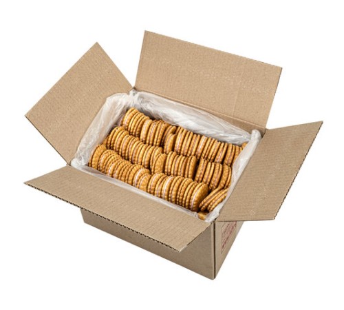 Печенье-сэндвич затяжное ЯШКИНО с начинкой из клубничного крема, гофрокороб 3,4 кг, МП421