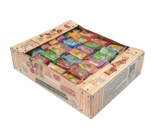 Пастила ПАСТИЛУШКА ассорти, натуральная, фруктовая, БЕЗ САХАРА, 2 кг, коробка с окном