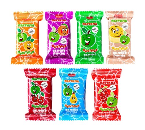 Пастила ПАСТИЛУШКА ассорти, натуральная, фруктовая, БЕЗ САХАРА, 2 кг, коробка с окном