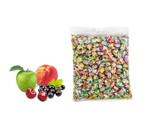 Карамель леденцовая МИНИ-М Классика, ассорти (вишня, яблоко, чёрная смородина, персик), 1 кг