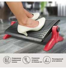 Подставка для ног BRAUBERG офисная, 45х32 см, регулируемые высота и угол наклона, черная, 531489
