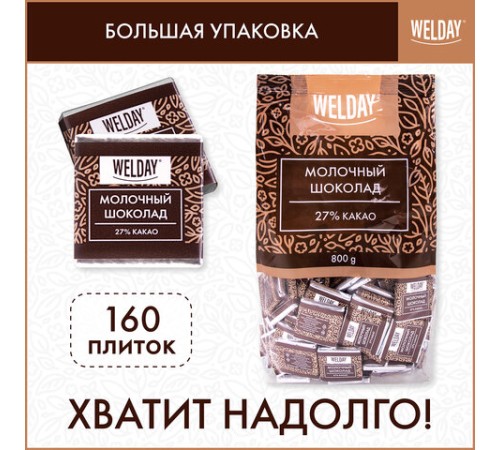 Шоколад порционный высшего качества WELDAY (ВЭЛДЭЙ) 