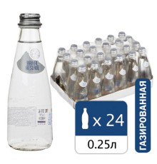 Вода ГАЗИРОВАННАЯ минеральная BAIKAL RESERVE 0,25 л, стеклянная бутылка, 4670010850382