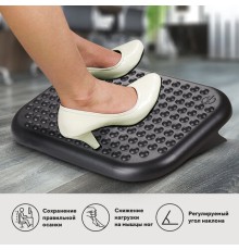 Подставка для ног BRAUBERG офисная, 45х33 см, регулируемый угол наклона, рифленая, черная, 531495