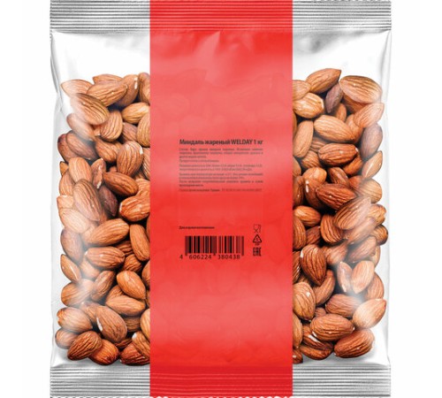 Миндаль жареный WELDAY (ВЭЛДЭЙ) 1 кг, 622477