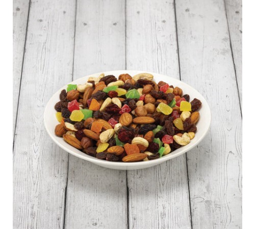 Ореховая смесь сушеная WELDAY (ВЭЛДЭЙ), фундук, миндаль, кешью, цукаты, изюм, клюква 1 кг, 622478