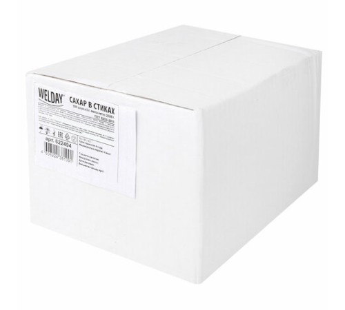 Сахар порционный WELDAY (ВЭЛДЭЙ) в стиках по 5 г, 500 штук, 622494